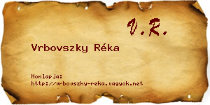 Vrbovszky Réka névjegykártya
