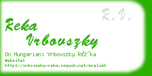 reka vrbovszky business card